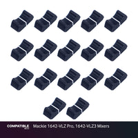 Set of 17 Black Fader Caps for Mackie 1642-VLZ Pro, 1642-VLZ3 Mixers