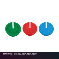 Set of Red, Green, Blue Knob Caps for DBX 160, 160A, 160X, 160XT