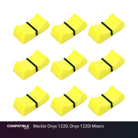 Set of 9 Yellow Fader Caps for Mackie Onyx 1220, Onyx 1220i Mixers