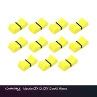 Set of 11 Yellow Fader Caps for Mackie CFX12, CFX12 mkII Mixers