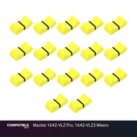 Set of 17 Yellow Fader Caps for Mackie 1642-VLZ Pro, 1642-VLZ3 Mixers