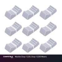 Set of 9 Light Gray Fader Caps for Mackie Onyx 1220, Onyx 1220i Mixers