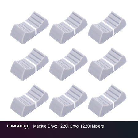 Set of 9 Light Gray Fader Caps for Mackie Onyx 1220, Onyx 1220i Mixers