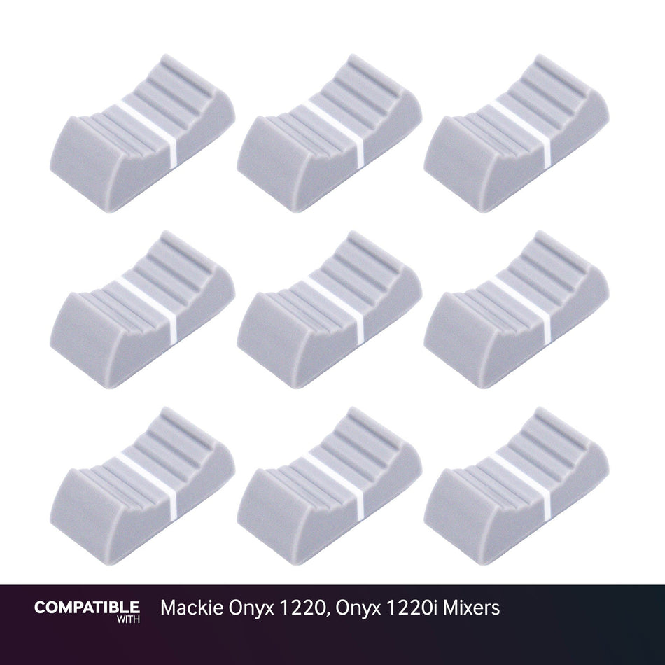 Set of 9 Light Gray Fader Caps for Mackie Onyx 1220, Onyx 1220i Mixers
