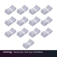 Set of 13 Light Gray Fader Caps for Mackie Onyx 1620, Onyx 1620i Mixers