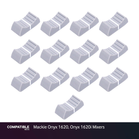 Set of 13 Light Gray Fader Caps for Mackie Onyx 1620, Onyx 1620i Mixers