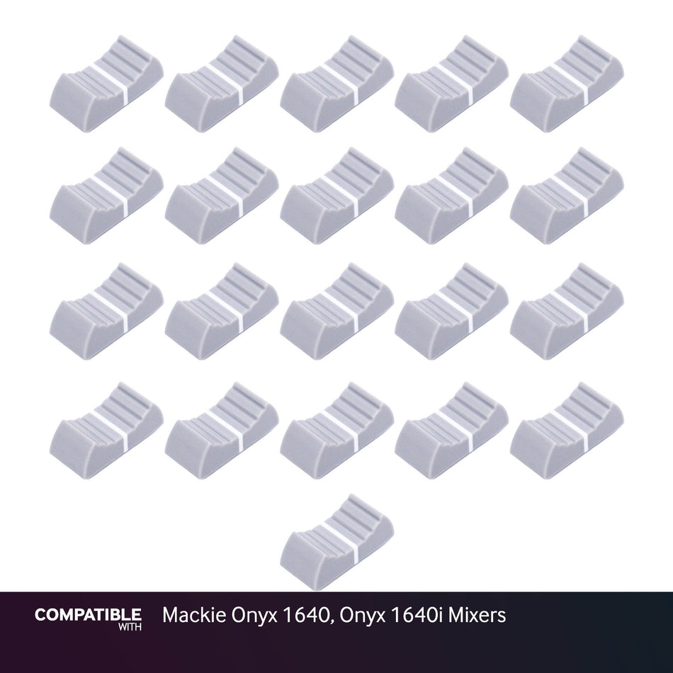 Set of 21 Light Gray Fader Caps for Mackie Onyx 1640, Onyx 1640i Mixers