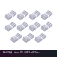 Set of 11 Light Gray Fader Caps for Mackie CFX12, CFX12 mkII Mixers
