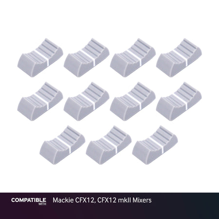 Set of 11 Light Gray Fader Caps for Mackie CFX12, CFX12 mkII Mixers