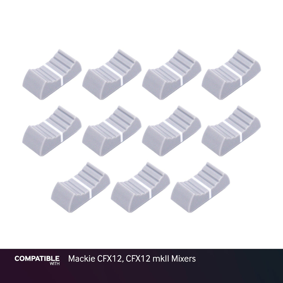 Set of 11 Light Gray Fader Caps for Mackie CFX12, CFX12 mkII Mixers