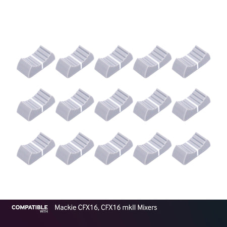 Set of 15 Light Gray Fader Caps for Mackie CFX16, CFX16 mkII Mixers