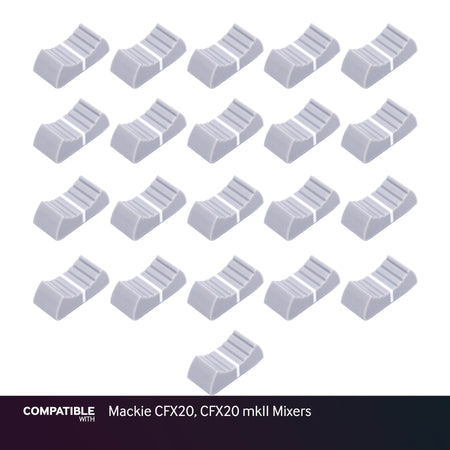 Set of 21 Light Gray Fader Caps for Mackie CFX20, CFX20 mkII Mixers