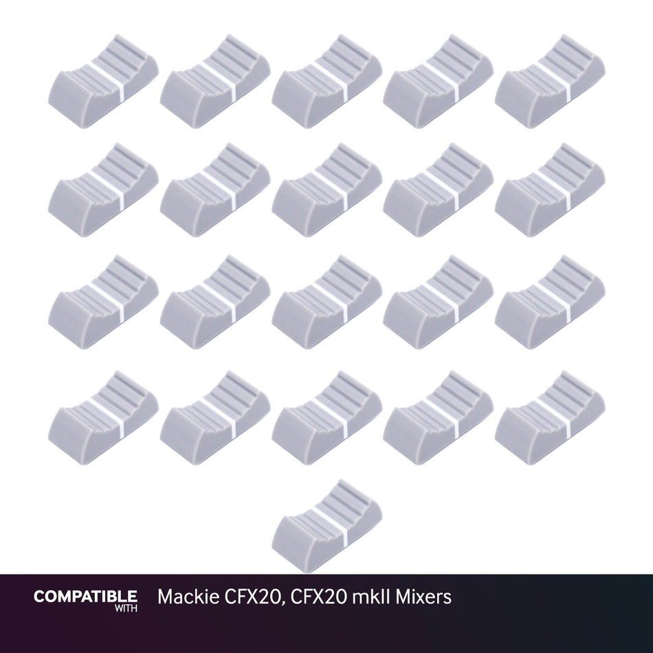 Set of 21 Light Gray Fader Caps for Mackie CFX20, CFX20 mkII Mixers