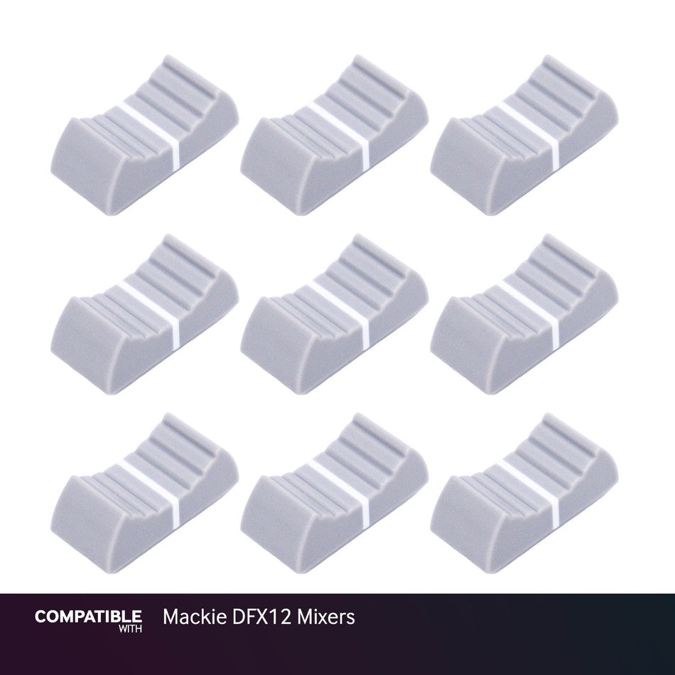 Set of 9 Light Gray Fader Caps for Mackie DFX12 Mixers