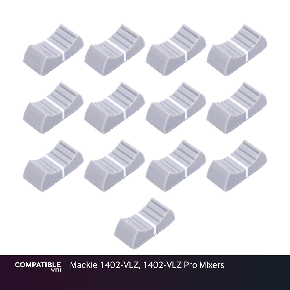 Set of 13 Light Gray Fader Caps for Mackie 1402-VLZ, 1402-VLZ Pro Mixers