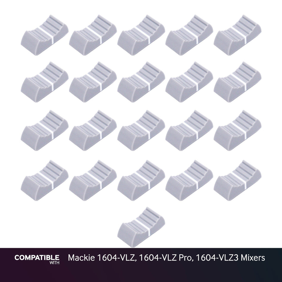 Set of 21 Light Gray Fader Caps for Mackie 1604-VLZ, 1604-VLZ Pro, 1604-VLZ3 Mixers