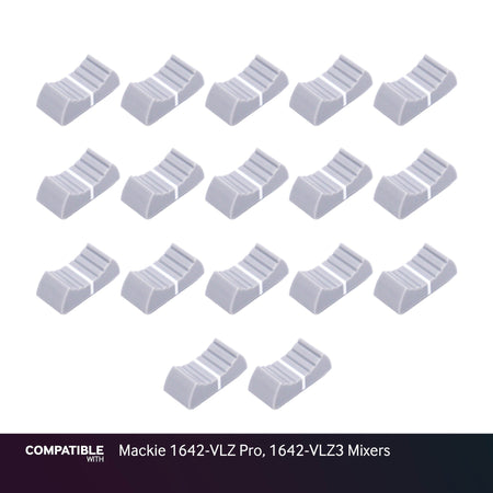 Set of 17 Light Gray Fader Caps for Mackie 1642-VLZ Pro, 1642-VLZ3 Mixers