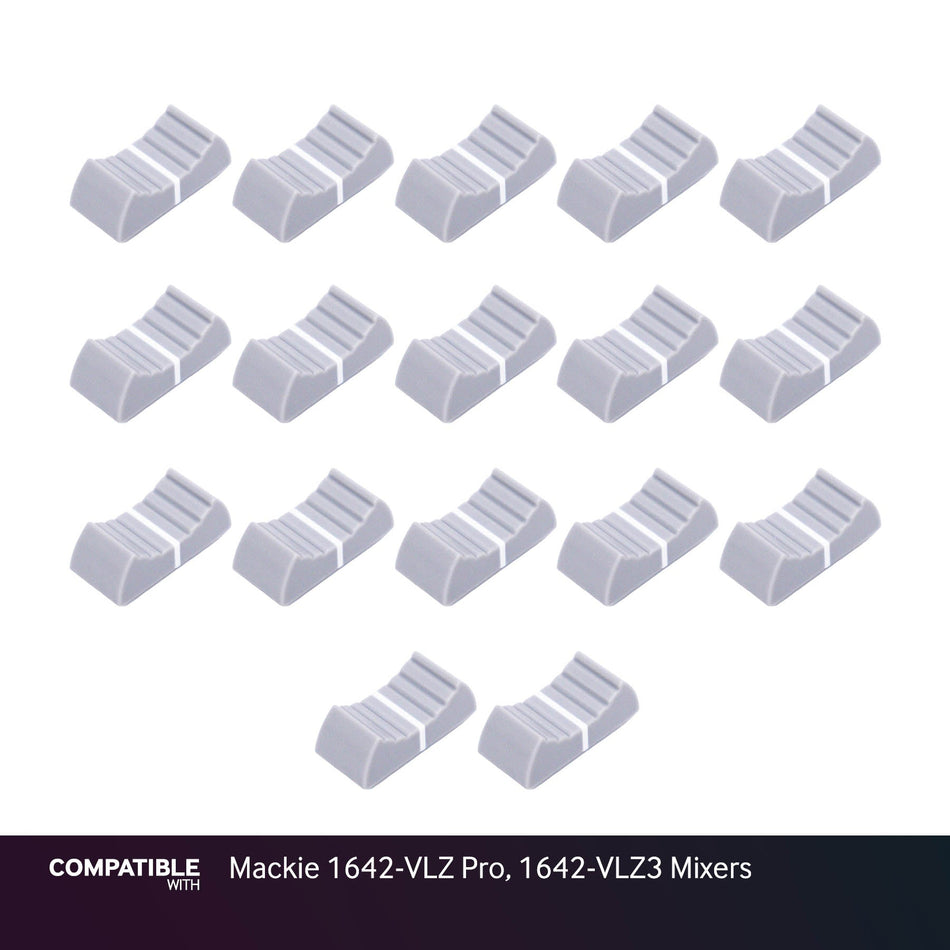 Set of 17 Light Gray Fader Caps for Mackie 1642-VLZ Pro, 1642-VLZ3 Mixers