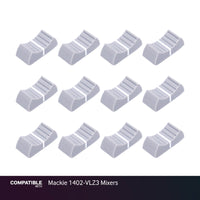 Set of 12 Light Gray Fader Caps for Mackie 1402-VLZ3 Mixers