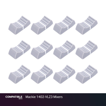 Set of 12 Light Gray Fader Caps for Mackie 1402-VLZ3 Mixers