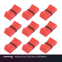 Set of 9 Red Fader Caps for Mackie Onyx 1220, Onyx 1220i Mixers