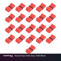 Set of 21 Red Fader Caps for Mackie Onyx 1640, Onyx 1640i Mixers