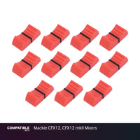 Set of 11 Red Fader Caps for Mackie CFX12, CFX12 mkII Mixers