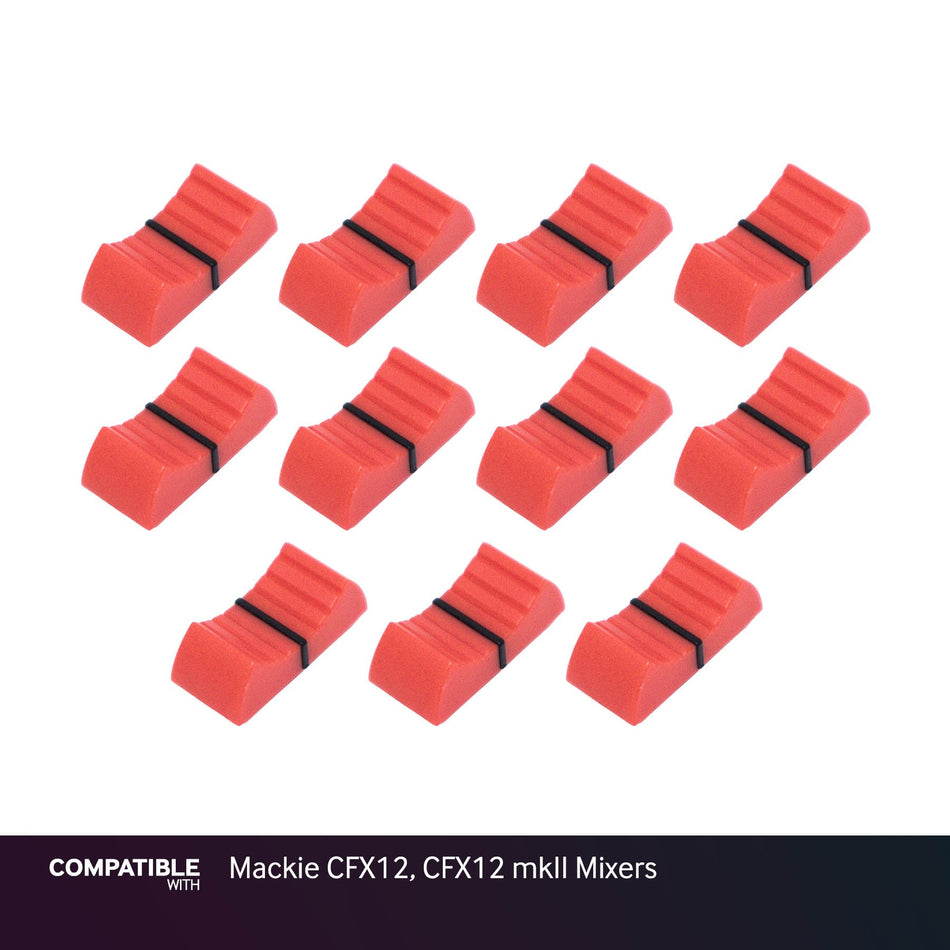 Set of 11 Red Fader Caps for Mackie CFX12, CFX12 mkII Mixers