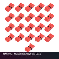 Set of 21 Red Fader Caps for Mackie CFX20, CFX20 mkII Mixers