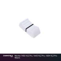 White Fader Cap with Line for Mackie 1402-VLZ Pro, 1642-VLZ Pro, 1604-VLZ Pro Mixers