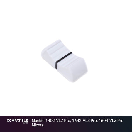White Fader Cap with Line for Mackie 1402-VLZ Pro, 1642-VLZ Pro, 1604-VLZ Pro Mixers