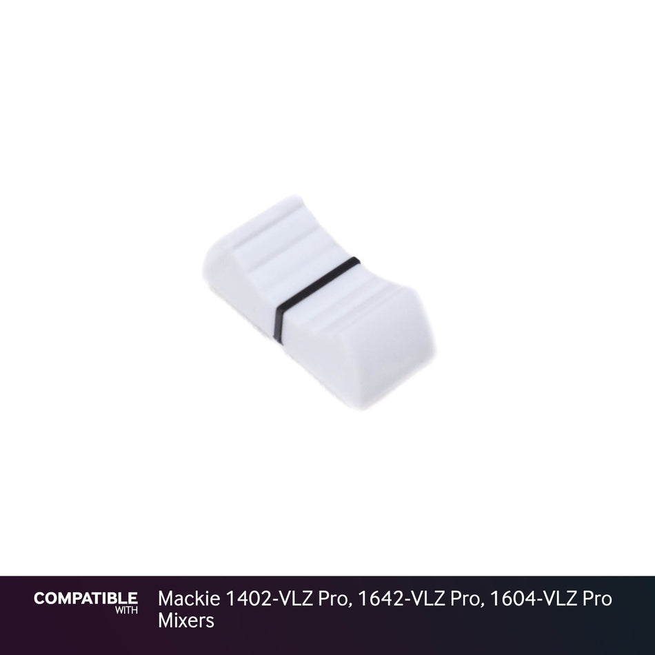 White Fader Cap with Line for Mackie 1402-VLZ Pro, 1642-VLZ Pro, 1604-VLZ Pro Mixers
