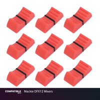 Set of 9 Red Fader Caps for Mackie DFX12 Mixers