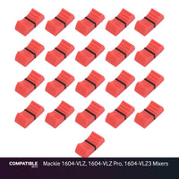 Set of 21 Red Fader Caps for Mackie 1604-VLZ, 1604-VLZ Pro, 1604-VLZ3 Mixers