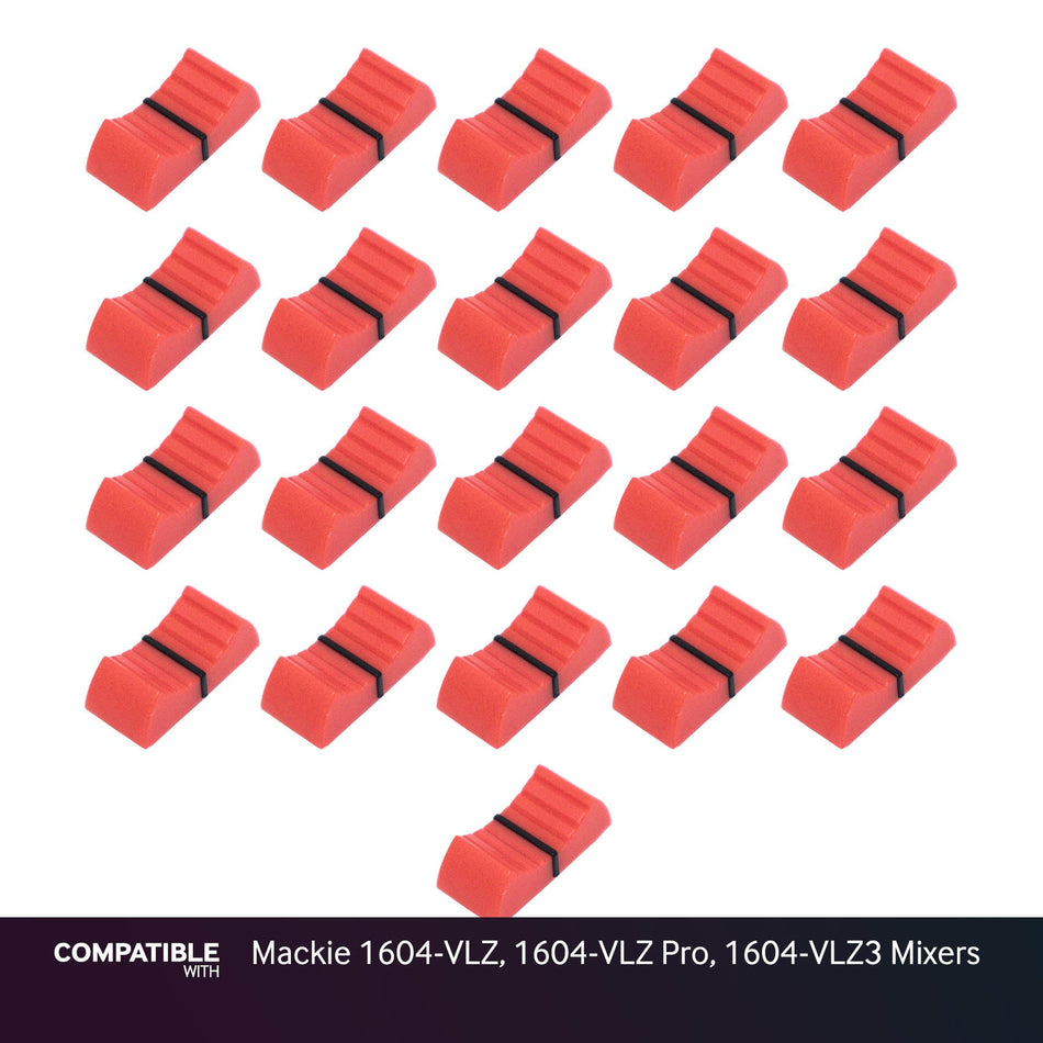 Set of 21 Red Fader Caps for Mackie 1604-VLZ, 1604-VLZ Pro, 1604-VLZ3 Mixers
