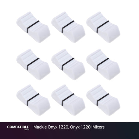 Set of 9 White Fader Caps for Mackie Onyx 1220, Onyx 1220i Mixers