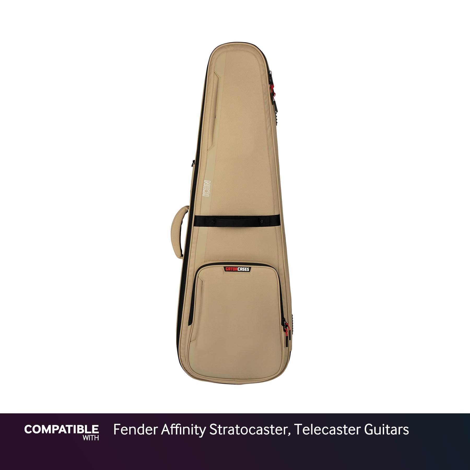 Gator Tan ICON Case for Fender Affinity Stratocaster, Telecaster Guitars