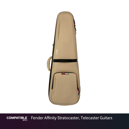 Gator Tan ICON Case for Fender Affinity Stratocaster, Telecaster Guitars