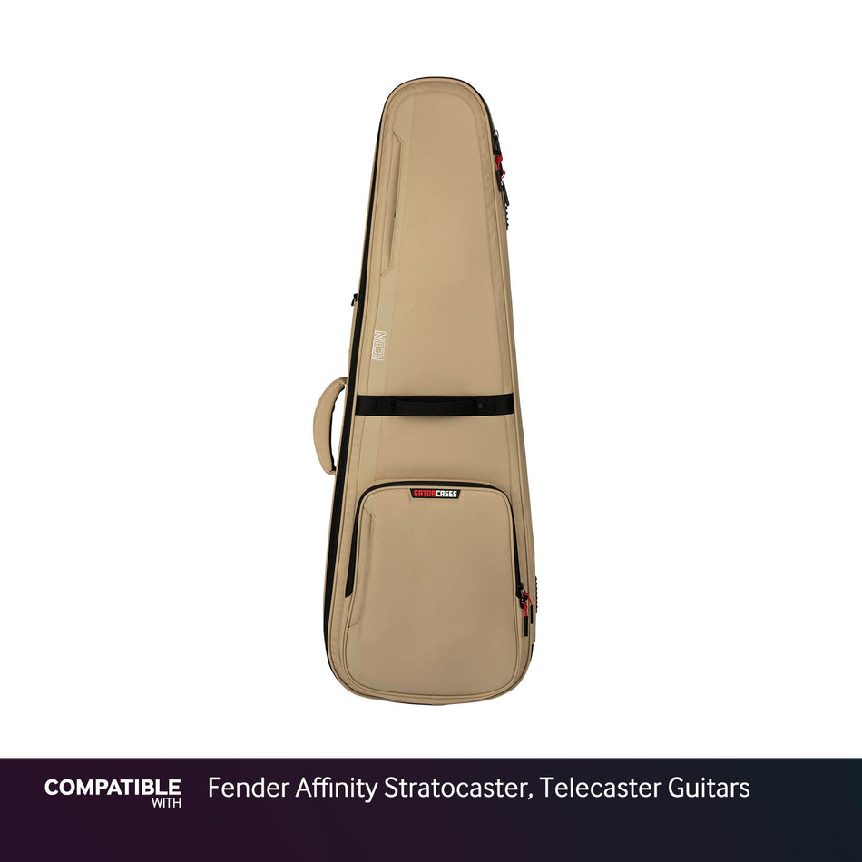 Gator Tan ICON Case for Fender Affinity Stratocaster, Telecaster Guitars