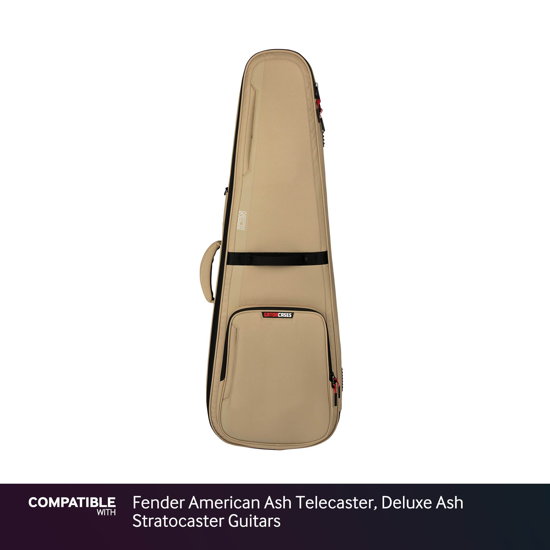 Gator Tan ICON Case for Fender American Ash Telecaster, Deluxe Ash Stratocaster Guitars