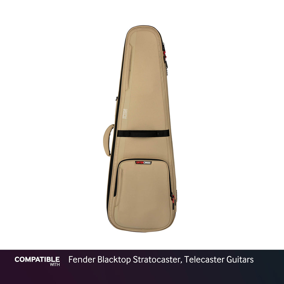 Gator Tan ICON Case for Fender Blacktop Stratocaster, Telecaster Guitars