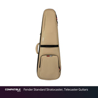 Gator Tan ICON Case for Fender Standard Stratocaster, Telecaster Guitars