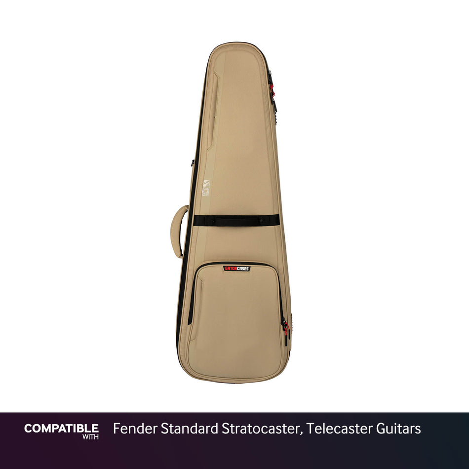 Gator Tan ICON Case for Fender Standard Stratocaster, Telecaster Guitars
