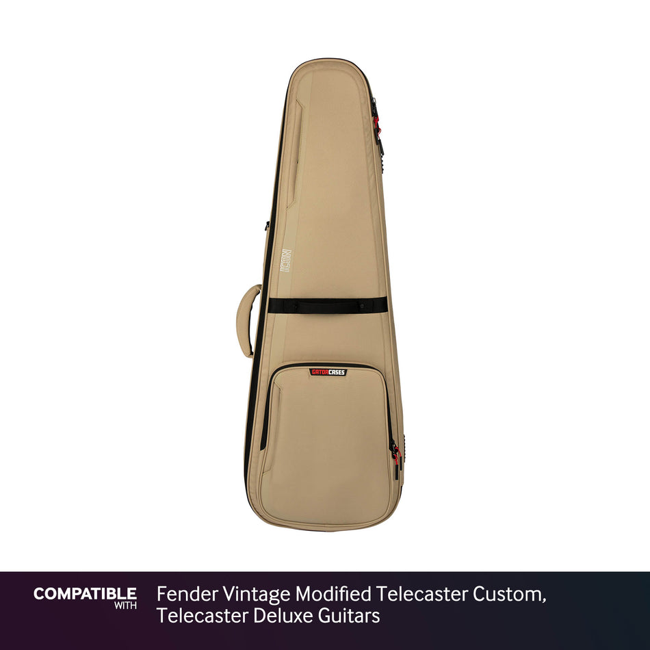 Gator Tan ICON Case for Fender Vintage Modified Telecaster Custom, Telecaster Deluxe Guitars