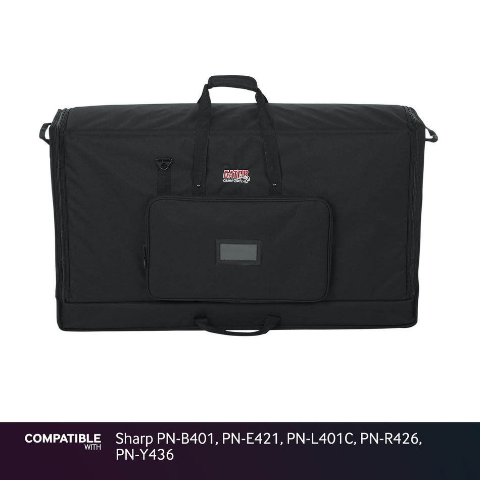 Gator LCD Screen Gig Bag for Sharp PN-B401, PN-E421, PN-L401C, PN-R426, PN-Y436