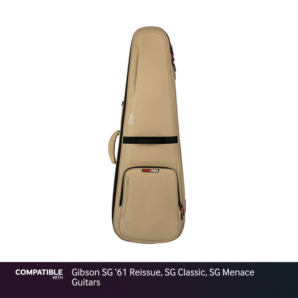 Gator Tan ICON Case for Gibson SG '61 Reissue, SG Classic, SG Menace Guitars