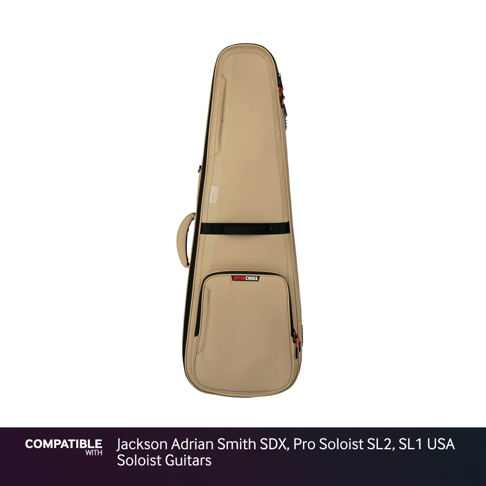 Gator Tan ICON Case for Jackson Adrian Smith SDX, Pro Soloist SL2, SL1 USA Soloist Guitars
