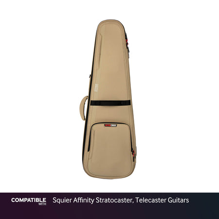 Gator Tan ICON Case for Squier Affinity Stratocaster, Telecaster Guitars