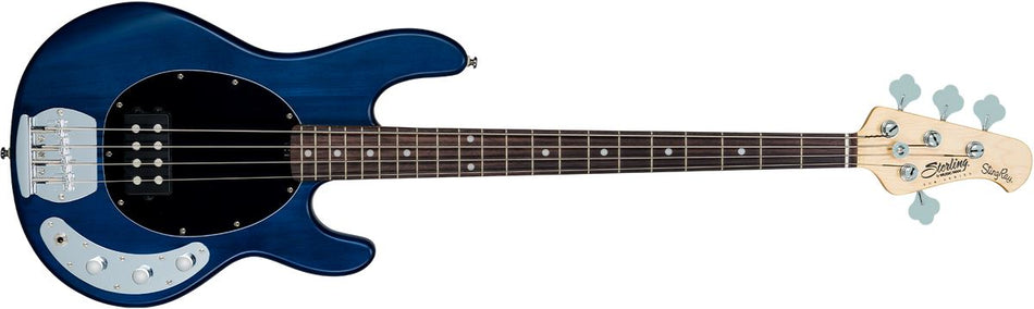DNLC - Sterling by Music Man StingRay Ray4 Bass, Trans Blue Satin