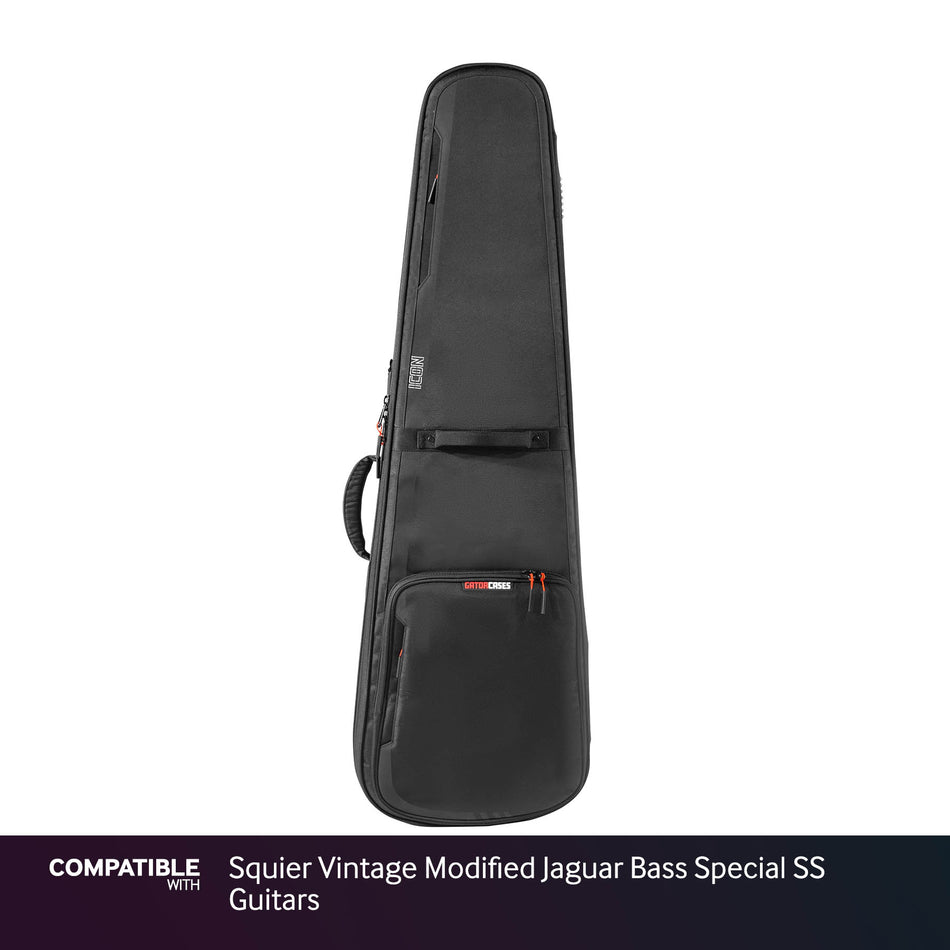 Gator Black ICON Case for Squier Vintage Modified Jaguar Bass Special SS Guitars